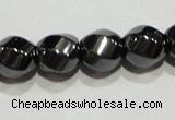 CMH157 15.5 inches 8*8mm twisted rice magnetic hematite beads