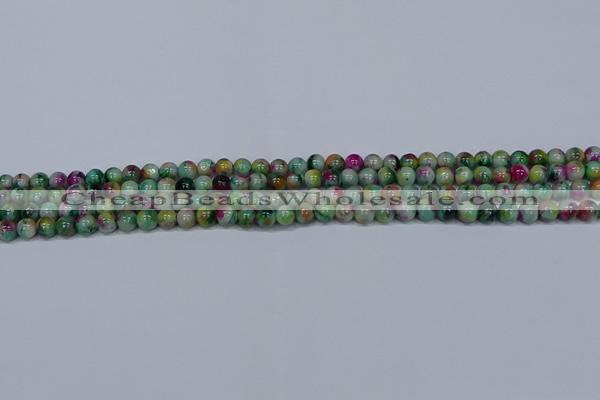 CMJ414 15.5 inches 4mm round rainbow jade beads wholesale