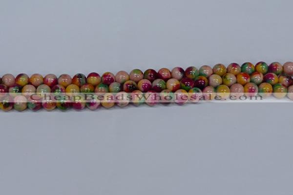 CMJ591 15.5 inches 8mm round rainbow jade beads wholesale