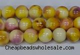 CMJ696 15.5 inches 8mm round rainbow jade beads wholesale