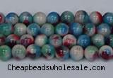 CMJ729 15.5 inches 4mm round rainbow jade beads wholesale