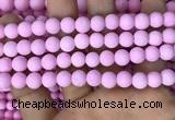 CMJ812 15.5 inches 8mm round matte Mashan jade beads wholesale