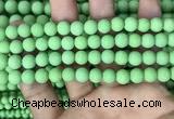 CMJ842 15.5 inches 8mm round matte Mashan jade beads wholesale