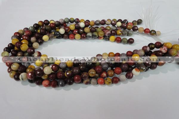 CMK212 15.5 inches 8mm faceted round mookaite gemstone beads