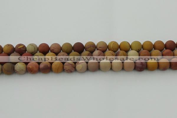 CMK313 15.5 inches 10mm round matte sunset mookaite beads