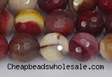 CMK320 15.5 inches 12mm faceted round mookaite gemstone beads