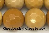 CMK367 15 inches 10mm faceted round yellow mookaite beads