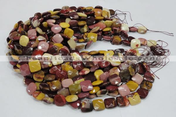 CMK40 15.5 inches 10*10mm faceted square mookaite beads wholesale