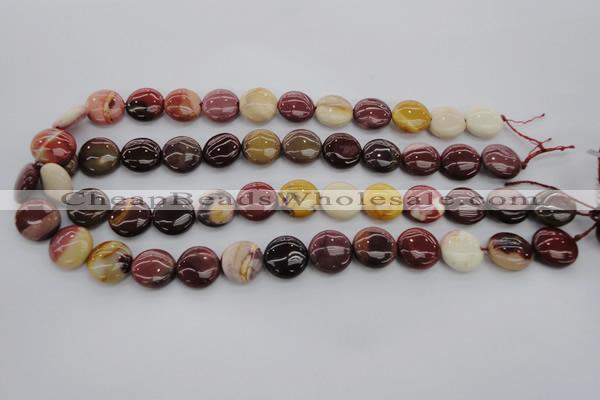 CMK87 15.5 inches 15mm flat round mookaite beads wholesale