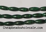 CMN211 15.5 inches 5*12mm rice natural malachite beads wholesale