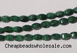 CMN222 15.5 inches 4*6mm faceted rice natural malachite beads