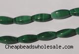 CMN224 15.5 inches 5*12mm faceted rice natural malachite beads