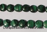 CMN251 15.5 inches 8mm flat round natural malachite beads wholesale