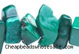 CMN27 34 inches freeform shape natural malachite chips beads