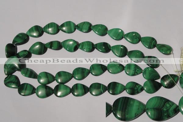 CMN285 15.5 inches 15*20mm flat teardrop natural malachite beads