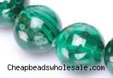 CMN30 AB grade 20mm round natural malachite beads Wholesale