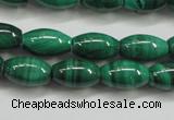 CMN418 15.5 inches 4*6mm rice natural malachite beads wholesale