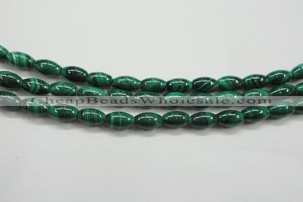 CMN419 15.5 inches 6*9mm rice natural malachite beads wholesale