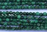 CMN450 15 inches 2mm faceted round malachite beads