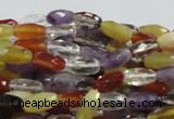 CMQ25 15.5 inches 6*12mm faceted rice multicolor quartz beads