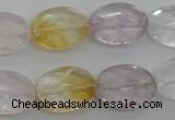 CMQ253 15.5 inches 13*18mm faceted oval multicolor quartz beads