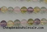 CMQ302 15.5 inches 8mm round multicolor quartz gemstone beads