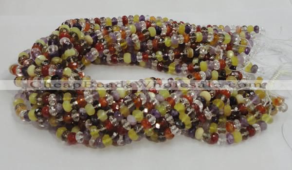 CMQ36 15.5 inches 5*8mm faceted rondelle multicolor quartz beads