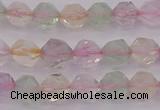 CMQ366 15.5 inches 6mm faceted nuggets mixed quartz beads