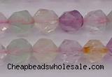 CMQ368 15.5 inches 10mm faceted nuggets mixed quartz beads