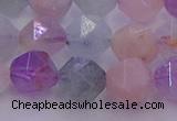 CMQ382 15.5 inches 8mm faceted nuggets mixed quartz beads