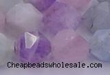 CMQ384 15.5 inches 12mm faceted nuggets mixed quartz beads