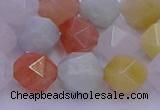 CMQ414 15.5 inches 12mm faceted nuggets mixed jade beads