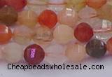 CMQ426 15.5 inches 6mm faceted round natural mixed quartz beads