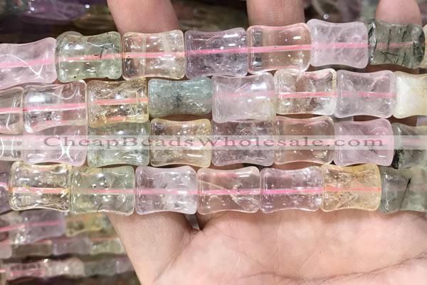 CMQ510 15.5 inches 12*16mm bone colorfull quartz beads