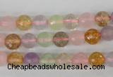 CMQ52 15.5 inches 8mm faceted round multicolor quartz beads