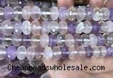 CMQ520 15.5 inches 8*12mm faceted rondelle colorfull quartz beads