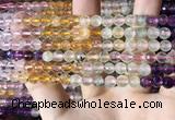 CMQ542 15.5 inches 6mm faceted round colorfull quartz beads