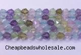 CMQ578 15.5 inches 12mm faceted round mixed quartz beads