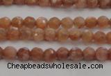 CMS1010 15.5 inches 4mm faceted round AA grade moonstone beads