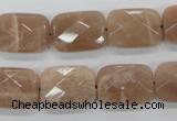 CMS104 15.5 inches 13*18mm faceted rectangle moonstone gemstone beads