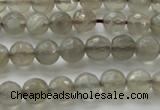 CMS1060 15.5 inches 6mm faceted round grey moonstone beads wholesale