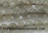 CMS1061 15.5 inches 8mm faceted round grey moonstone beads wholesale