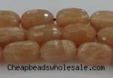 CMS1098 15.5 inches 8*12mm faceted rice moonstone gemstone beads