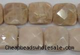 CMS110 15.5 inches 20*20mm faceted square moonstone gemstone beads