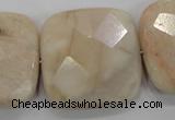 CMS112 15.5 inches 30*30mm faceted square moonstone gemstone beads