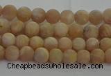 CMS1120 15.5 inches 4mm round matte moonstone gemstone beads