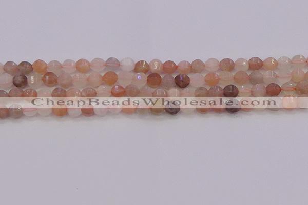 CMS1166 15.5 inches 6mm faceted round rainbow moonstone beads