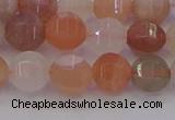 CMS1167 15.5 inches 8mm faceted round rainbow moonstone beads