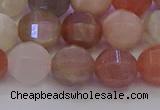 CMS1168 15.5 inches 10mm faceted round rainbow moonstone beads