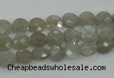 CMS129 15.5 inches 8mm faceted coin moonstone gemstone beads